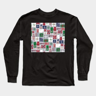 Xmas parcels on gray Long Sleeve T-Shirt